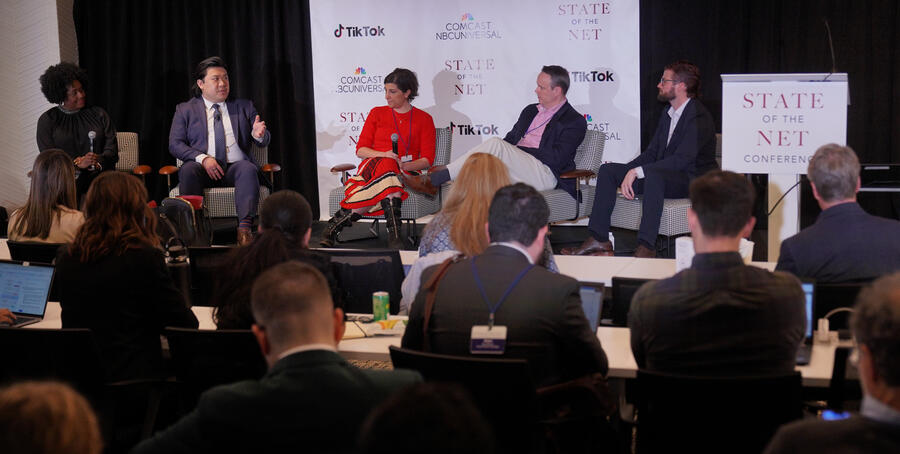 Patrick K. Lin on a panel with Renee Cummings, Renee Diresta, Adam Thierer, and Austin Carson, discussing generative AI and tech Patrick K. Lin on a panel with Renee Cummings, Renee Diresta, Adam Thierer, and Austin Carson, discussing generative AI and tech policy at the 2023 State of the Net.